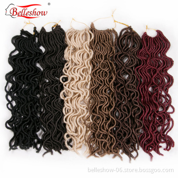 Hot sell 18inch 24 stands wholesale wavy  crochet braids Goddess faux locs braids curly faux locs crochet faux locs